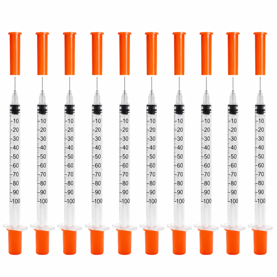 U-100 10-Pack Syringes, 30G × 5/16″ front view