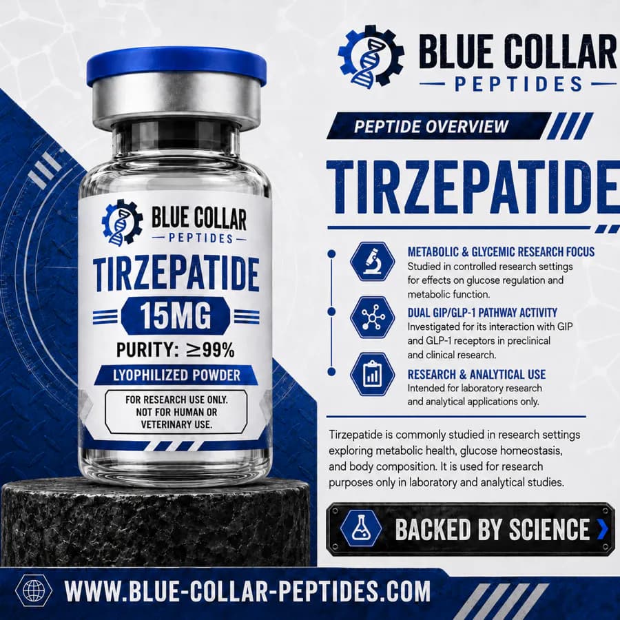 Tirzepatide 15 mg laboratory research product