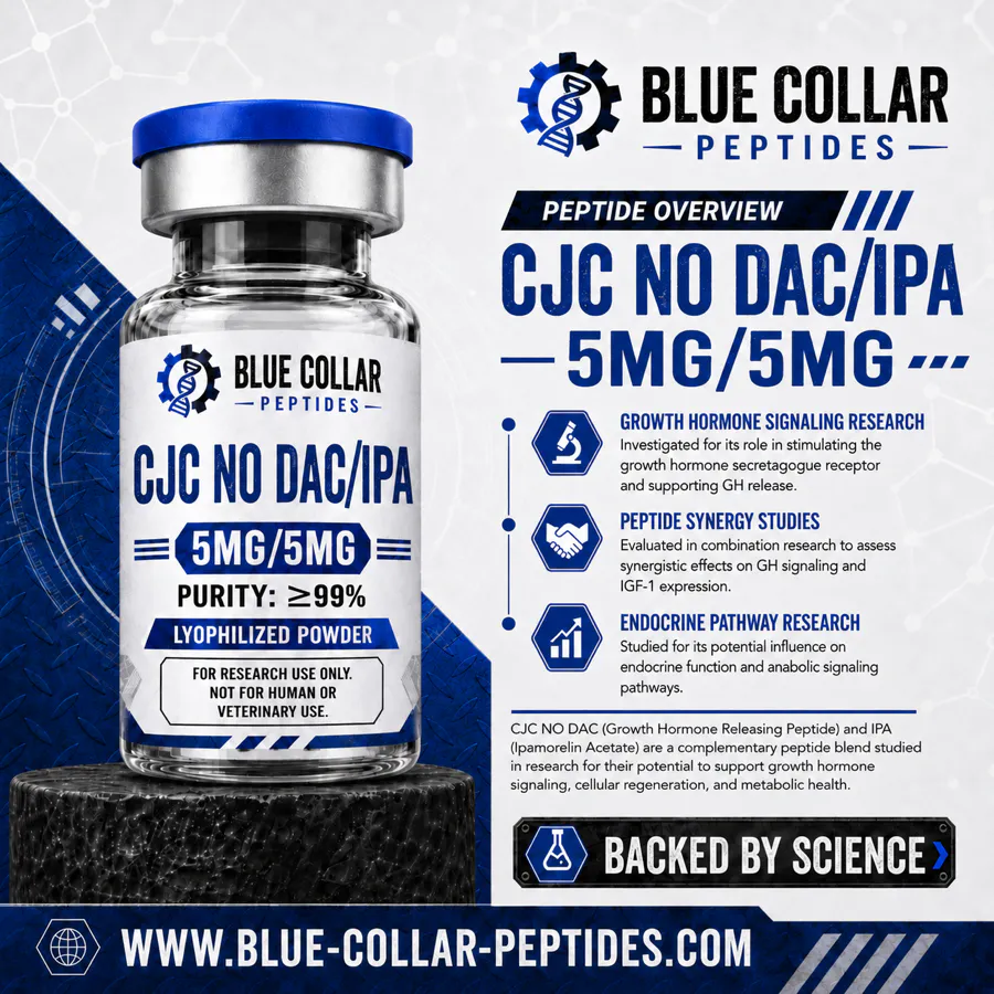 CJC-1295 (No DAC) 5 mg + Ipamorelin 5 mg Research Material & COA